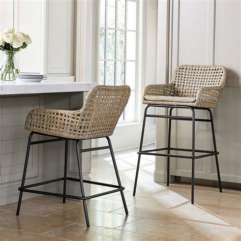 fabric backless counter stool with metal legs|woven counter stool with cushion.